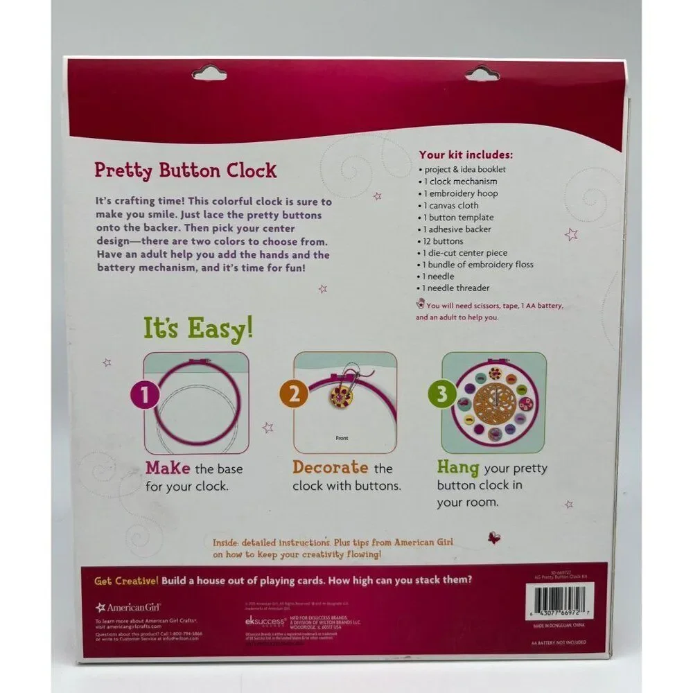 American Girl Crafts Pretty Button Clock Creative Kit